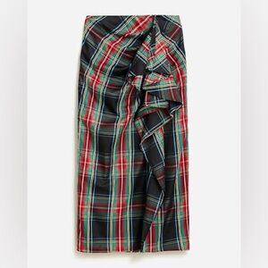 J.Crew Collection Long ruffle skirt in Stewart tartan
